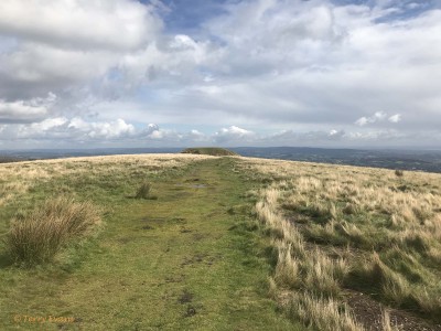 View from the trig point looking back at the Twmp.