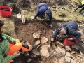 Archaeological investigation on Twmbarlwm, Risca, south Wales. performed by Clwyd Powys Archaeological Trust; organised by Cymdeithas Twmbarlwm Society, Funded by Cadw