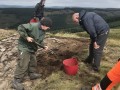 Archaeological investigation on Twmbarlwm, Risca, south Wales. performed by Clwyd Powys Archaeological Trust; organised by Cymdeithas Twmbarlwm Society, Funded by Cadw