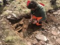 Archaeological investigation on Twmbarlwm, Risca, south Wales. performed by Clwyd Powys Archaeological Trust; organised by Cymdeithas Twmbarlwm Society, Funded by Cadw