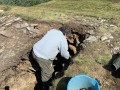 Archaeological investigation on Twmbarlwm, Risca, south Wales. performed by Clwyd Powys Archaeological Trust; organised by Cymdeithas Twmbarlwm Society, Funded by Cadw