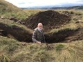 Archaeological investigation on Twmbarlwm, Risca, south Wales. performed by Clwyd Powys Archaeological Trust; organised by Cymdeithas Twmbarlwm Society, Funded by Cadw