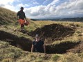 Archaeological investigation on Twmbarlwm, Risca, south Wales. performed by Clwyd Powys Archaeological Trust; organised by Cymdeithas Twmbarlwm Society, Funded by Cadw