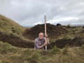 Archaeological investigation on Twmbarlwm, Risca, south Wales. performed by Clwyd Powys Archaeological Trust; organised by Cymdeithas Twmbarlwm Society, Funded by Cadw